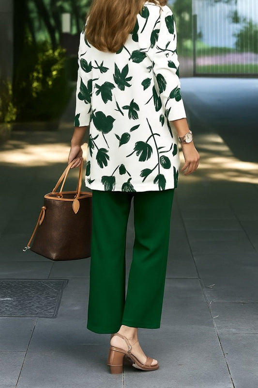 Kadın Uzun Kollu önü Açık Modal Ceket Kolsuz Viskon Iki Iplik Bluz Ve Pantolon üçlü Takım