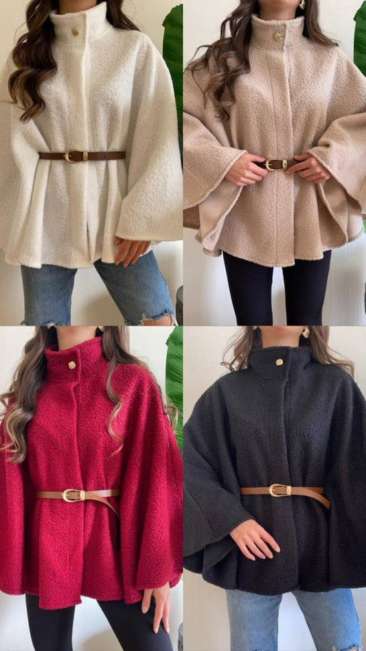 Kadın Hakim Yaka Ispanyol Kol Detay Kemer Dahil Kaban