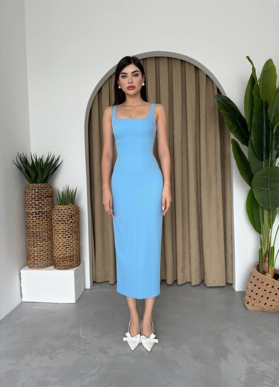 Calliope Kare Yaka Midi Boy Elbise