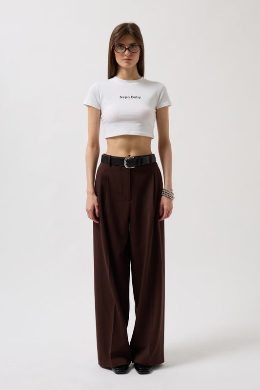 Nepo Baskılı Crop T-Shirt
