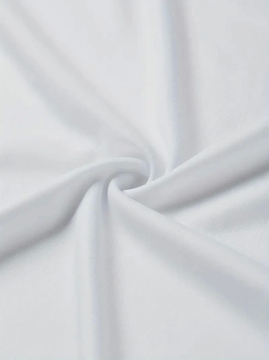 Baskılı Oversize Bisiklet Yaka T-shirt - Beyaz