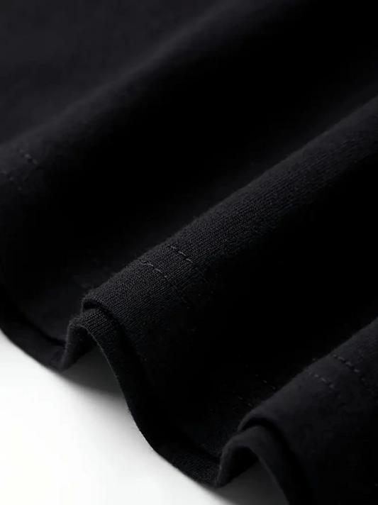 Baskılı Oversize Bisiklet Yaka T-shirt - Beyaz