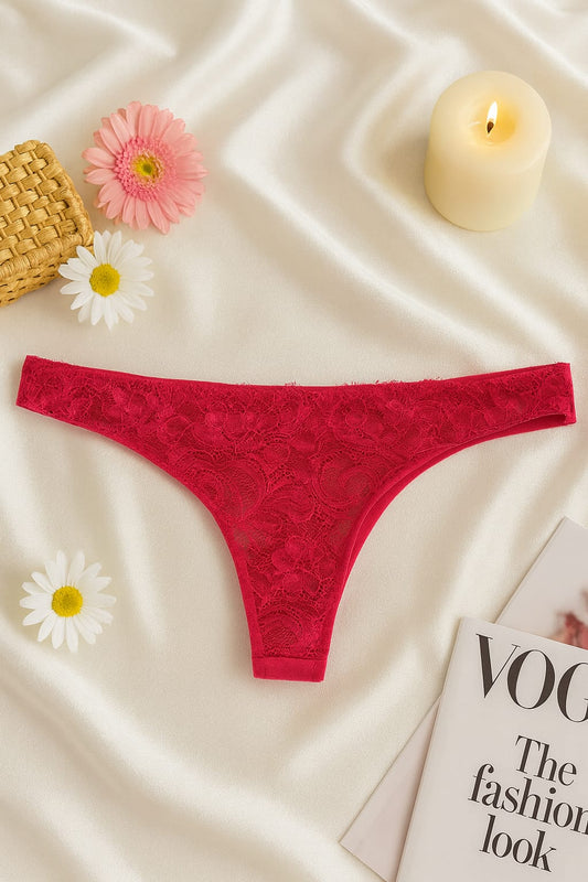 Kırmızı Dantel Bralet Külot İç Giyim Takımı