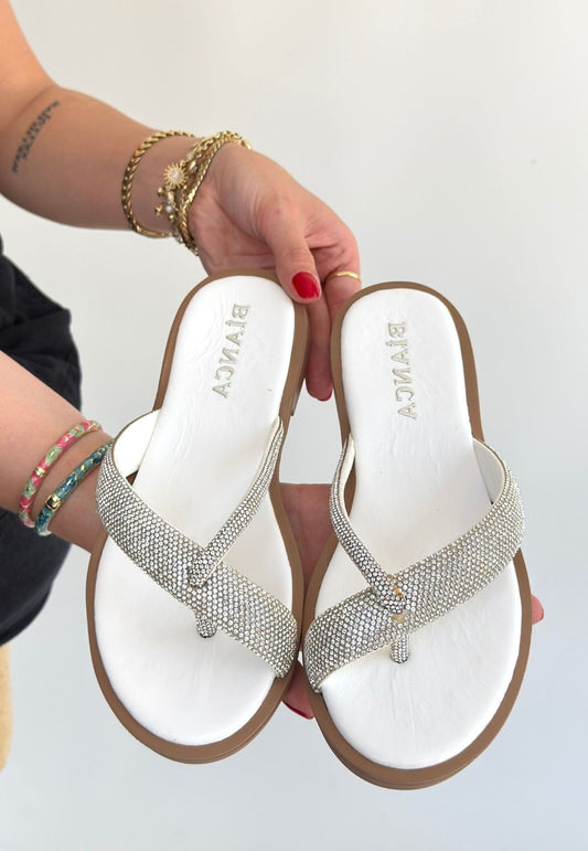 Eday Gümüş Boncuk İşlemeli Terlik