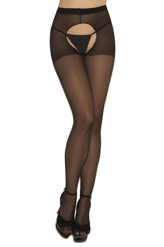 Siyah Özel Bölgesi Açık Fantazi Külotlu Çorap TM1078