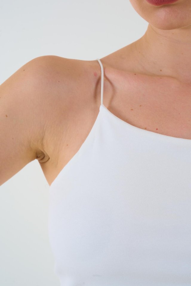 Askısı Lastikli Atlet - Ekru