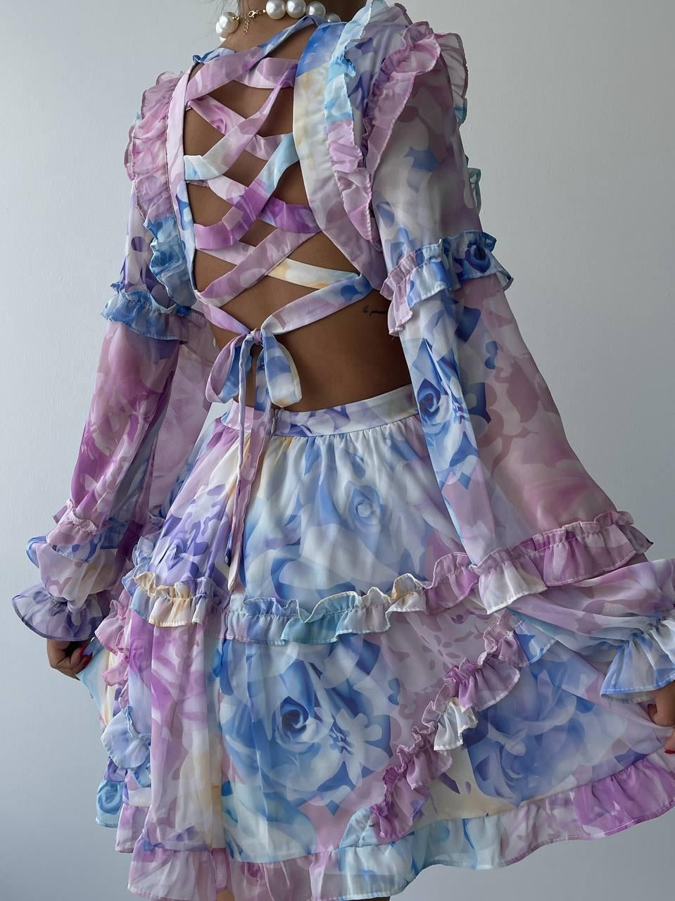 Avellino Sırt Dekolteli Elbise