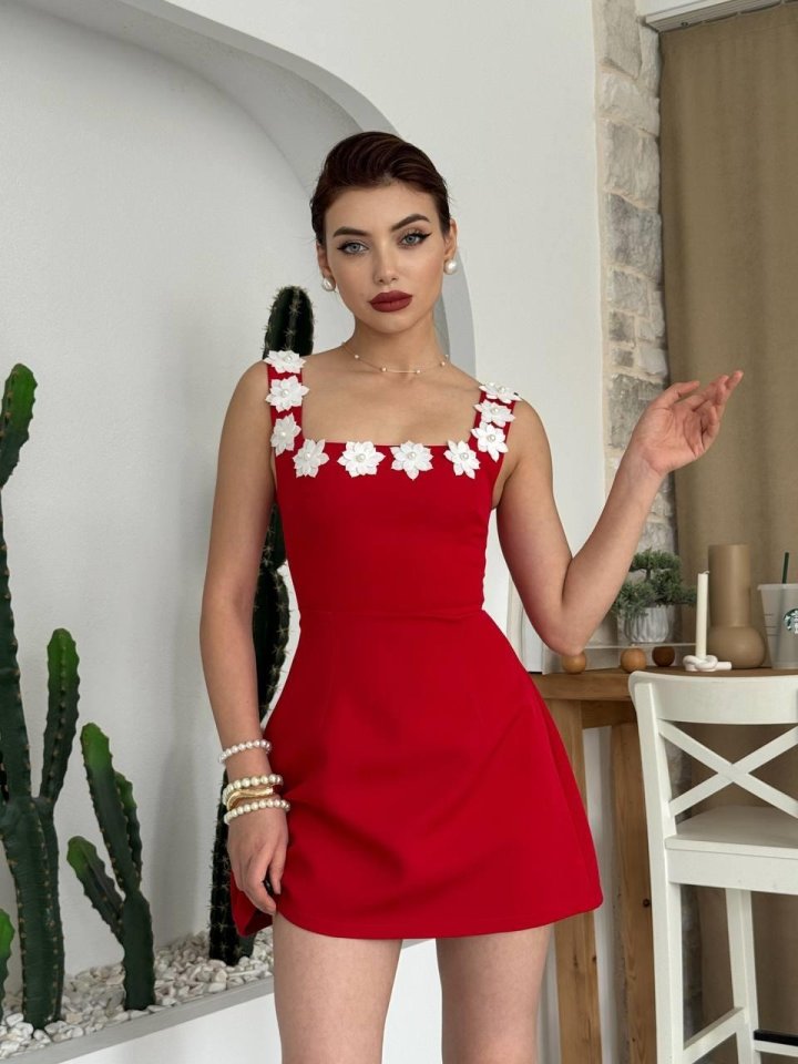 Alyosa Çiçek Detaylı Elbise