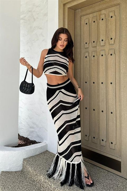 Lenny Püskül Detaylı Crop Takım 9863