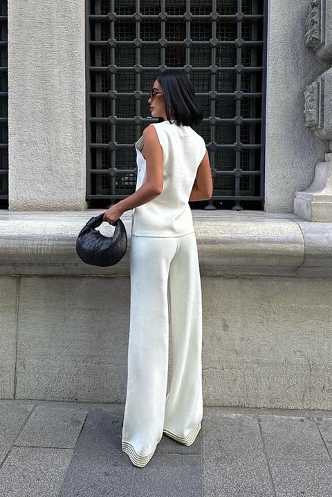 Paulo Gold Düğmeli Yelek Pantolon Takım 9976