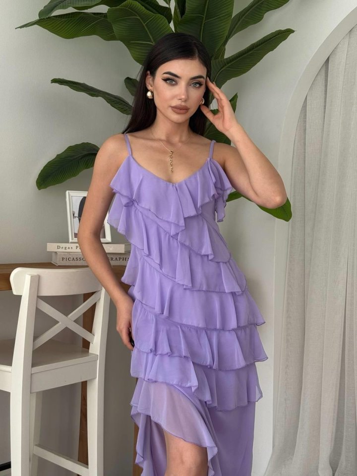 Ples Yırtmaç Detaylı Elbise