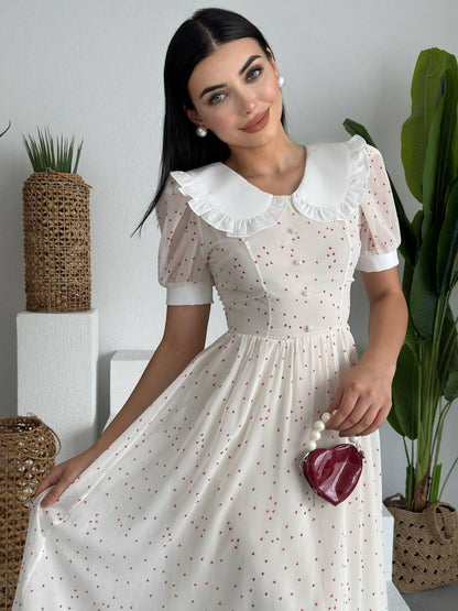 Aversa İnci Detay Şifon Elbise