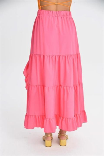 Audrey Fıfrlı Yırtmaç Detay Etek 4037