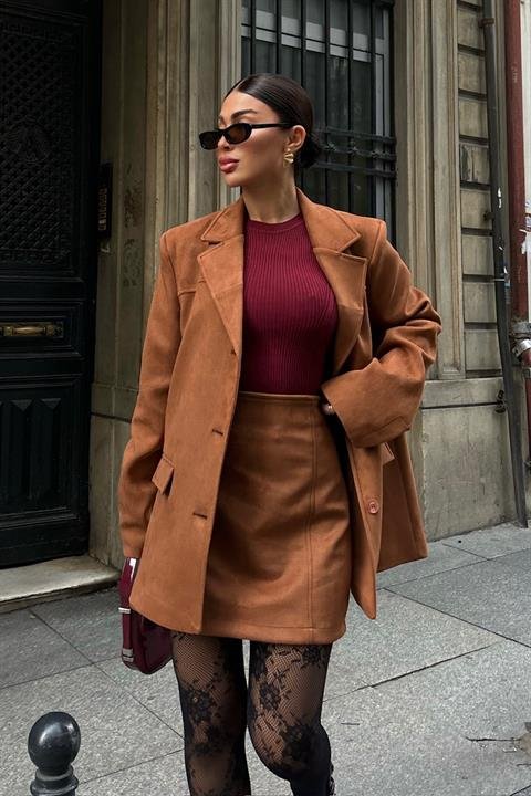 Mini Etekli Süet Takım 9935