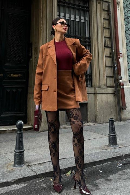 Mini Etekli Süet Takım 9935