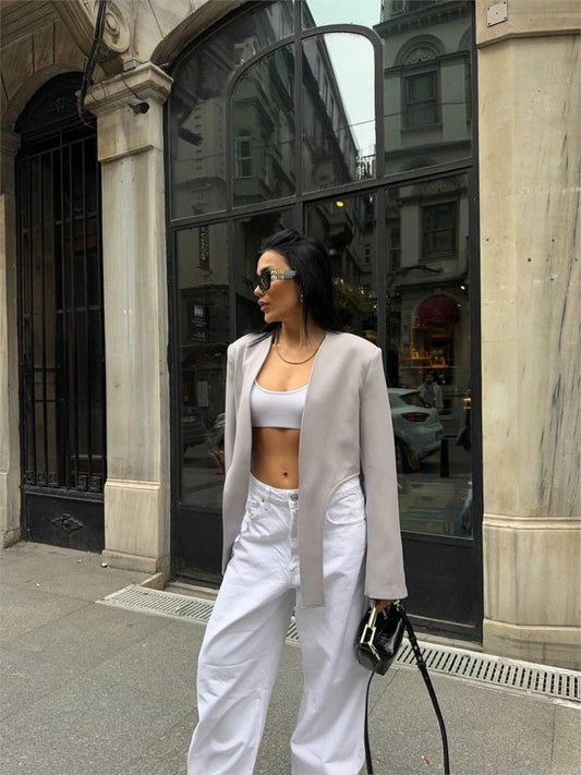 CROP CEKET BAĞLAMA KUYRUKLU - Gri