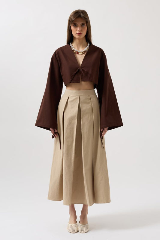 Bağlama Detay Uzun Kol Bluz