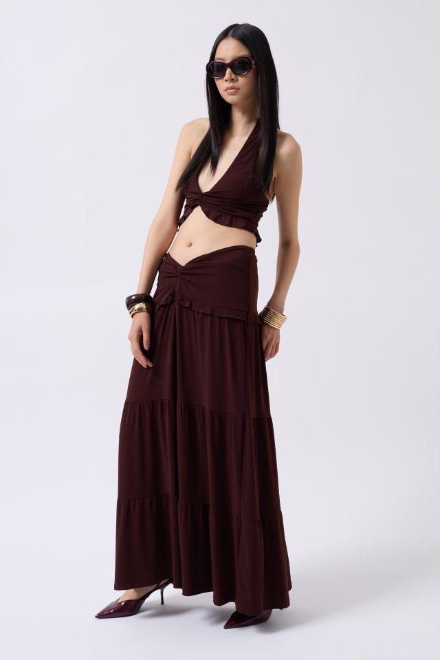 Düğüm Detay Fırfırlı Crop