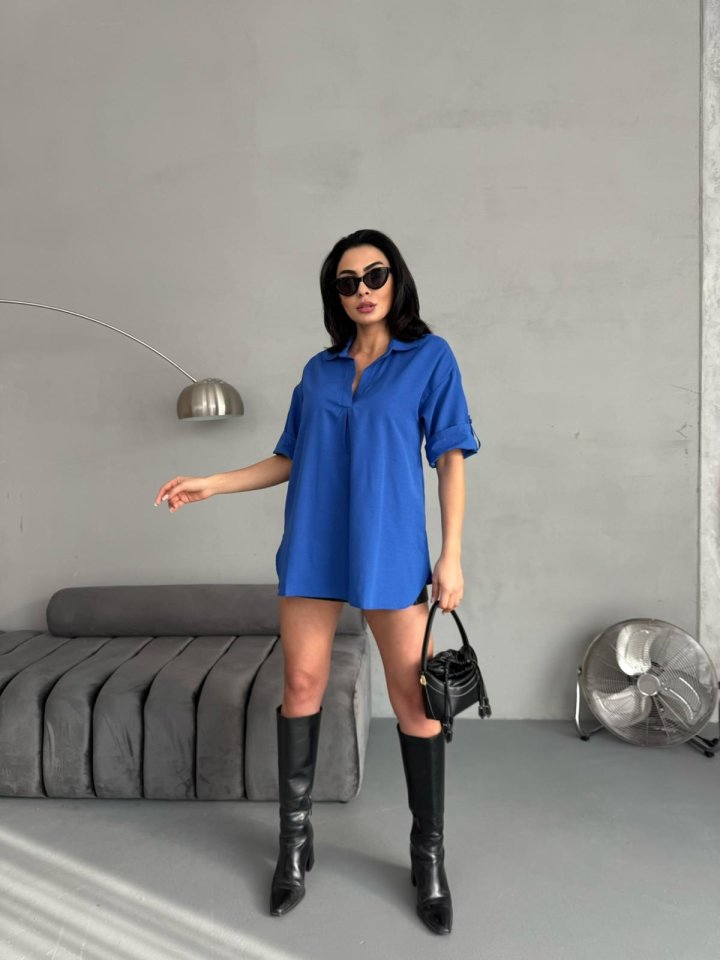 Yırtmaç Detaylı Tunik Gömlek