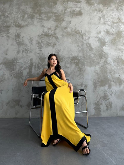 Askılı Maxi Boy Elbise