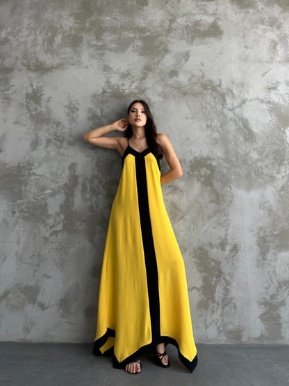 Askılı Maxi Boy Elbise