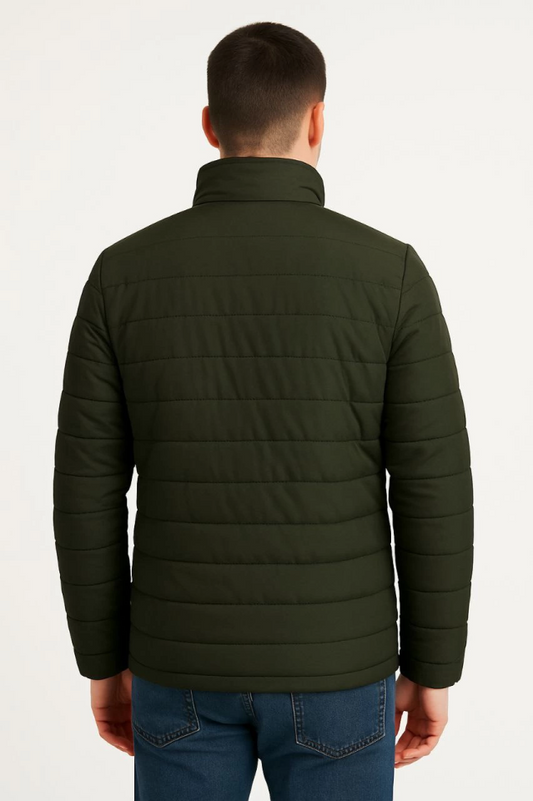 Erkek Bomber Mont Ceket - Su İtici Kumaş, Kapitone Astarlı, Fermuarlı, Kışlık - Haki