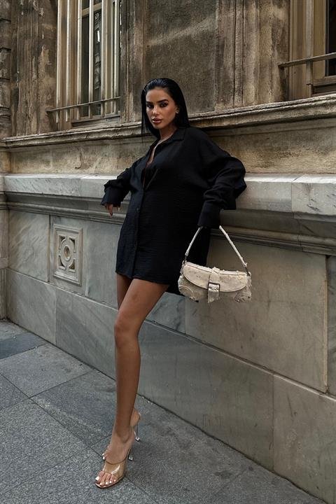 Alina Kol Cut Out Keten Gömlek 3252-08