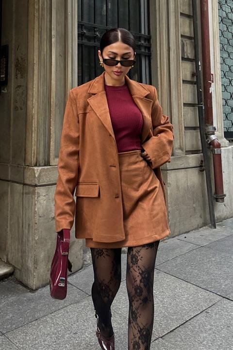 Mini Etekli Süet Takım 9935