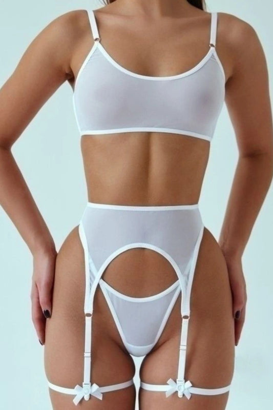 Jartiyerli Beyaz İç Çamaşır Takımı