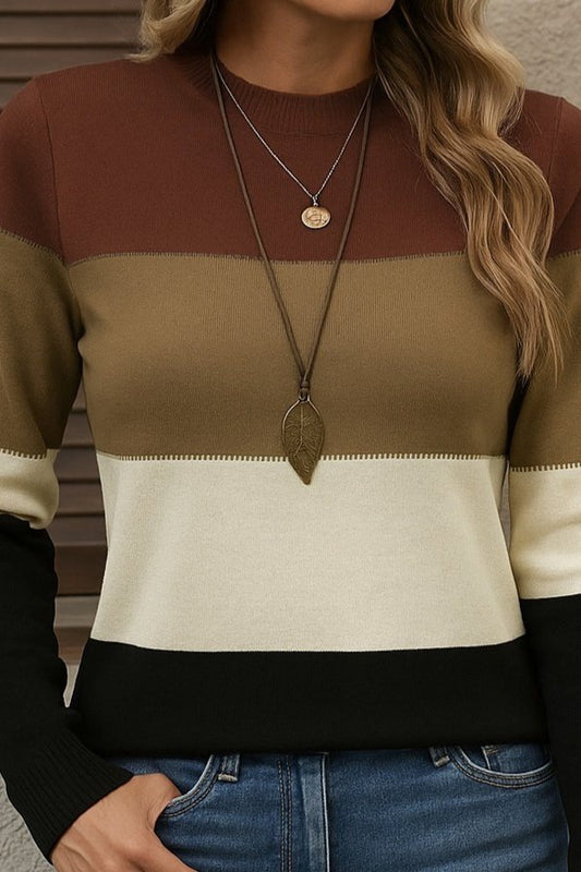 Kadın Uzun Kollu Yarı Balıkçı Yaka Triko Kazak