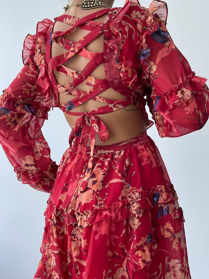 Avellino Sırt Dekolteli Elbise