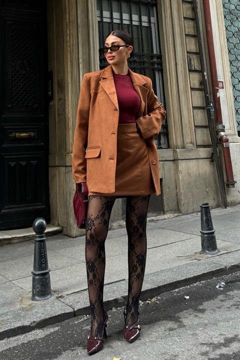 Mini Etekli Süet Takım 9935