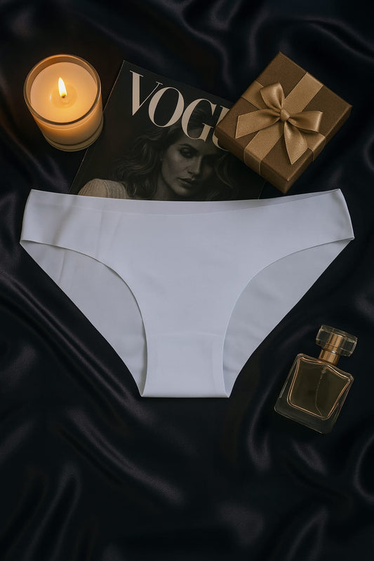 Kadın Beyaz Dikişsiz Slip Külot 3 lü Set - İz Yapmayan Microfiber İç Giyim