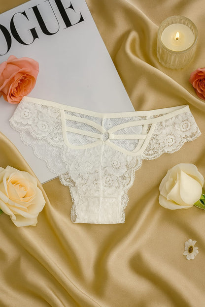 Kadın Dantel Detaylı Külot 3 lü Set - Siyah Beyaz