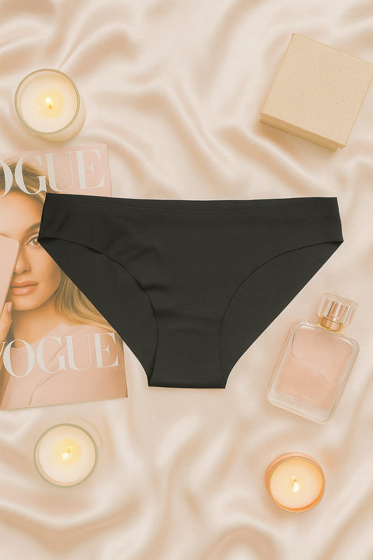 Kadın Siyah Dikişsiz Slip Külot 3 lü Set - İz Yapmayan Microfiber İç Giyim