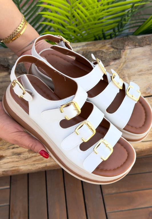 Jatay Beyaz Cilt Sandalet