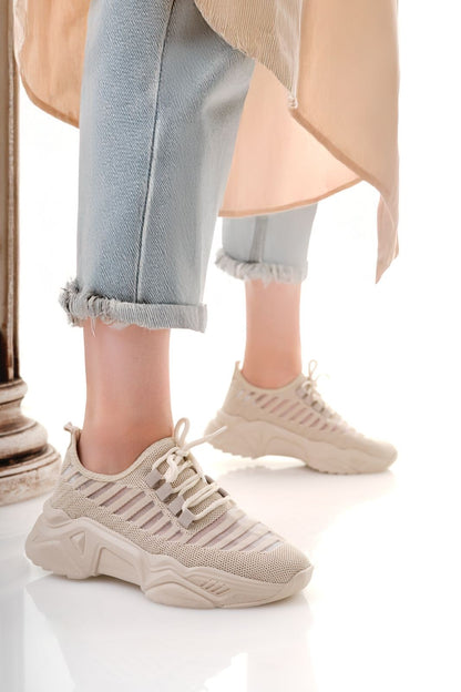 Ante Bej Triko Bağcıklı Spor Ayakkabı