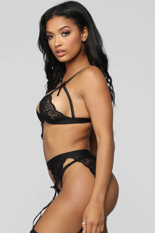 Siyah Dantelli Jartiyer Takımı TM1274